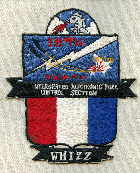 Rare ca 1955 USAF 339th Fighter Interceptor Squadron FIS GE Tech Rep Jacket Patch Hokkaido Japan