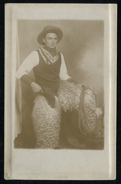Great Ca. 1900's - 1910's Real Photo Postcard (RPPC) of Cowboy in Full Regalia