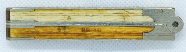 Lovely late 19th Century Stanley Pocket Rule #88 in Ivory & German Silver with Steel & Brass Hinges