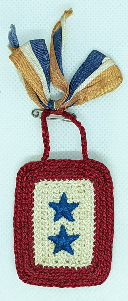 Wonderful WWII 2 Sons In Service Hand Crocheted Badge