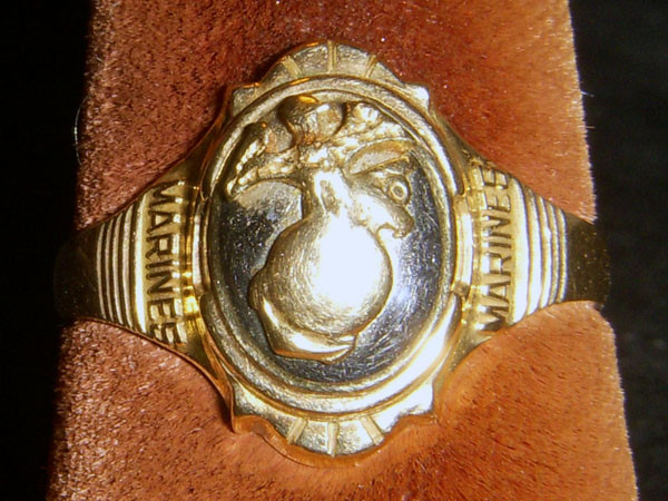 WWII 10K Gold Woman Marine's Ring by Josten