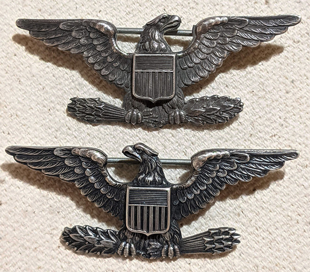 Beautiful Patinated Pair of LARGE USN Captain Eagles by Bailey Banks & Biddle BB&B
