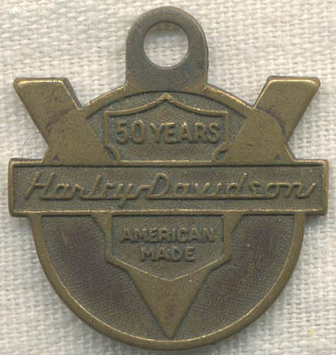Named 1953 Harley Davidson 50th Anniversary Factory Tour Key Fob