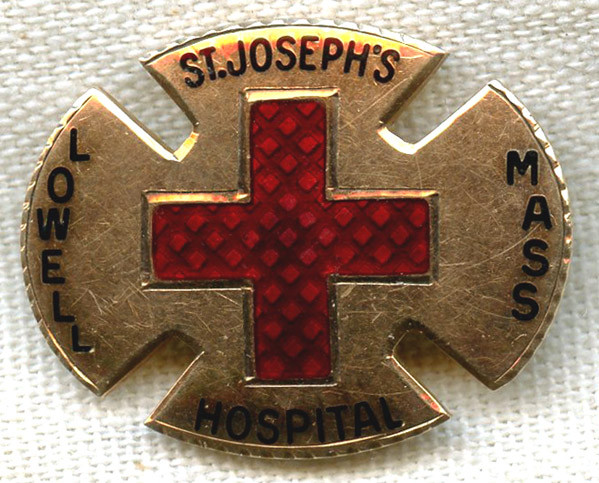 Named 1931 St. Joseph's Hospital (Lowell, Massachusetts) 10K Nurse Graduation Pin by Balfour