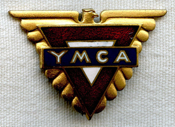 WWII Youth Mens Christian Association (YMCA) Officer Collar Badge