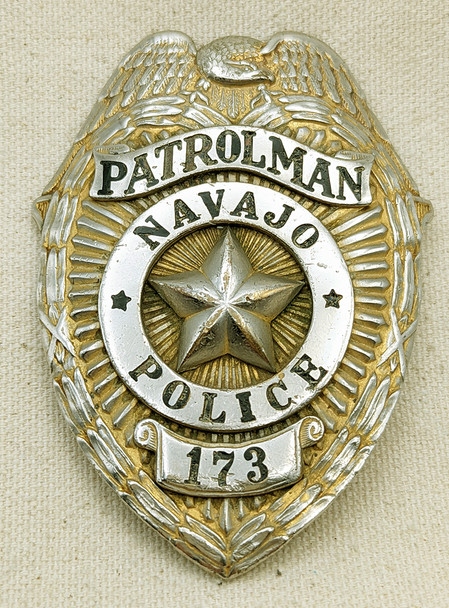 Great Old ca 1960 First Issue Navajo Police Patrolman Badge #173 by LAS&S