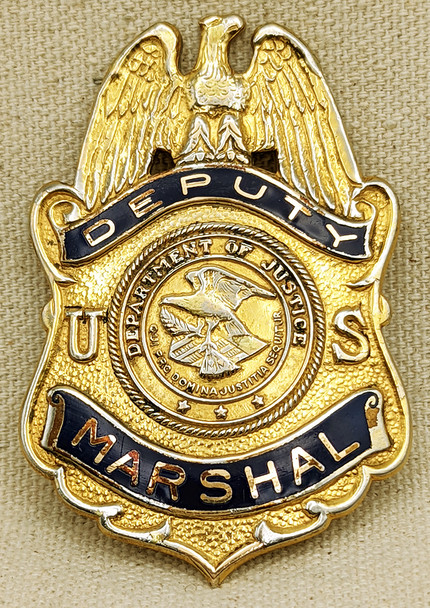 Great ca 1960 Deputy US Marshal "Ike" Badge #2035 in Gold Fill