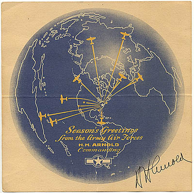 Great 1943 or 1944 Hap Arnold Christmas Card