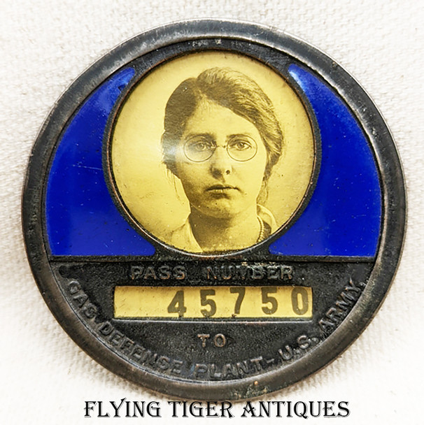 Ext Rare WWI US Army Gas Defense Plant Woman Worker Photo ID