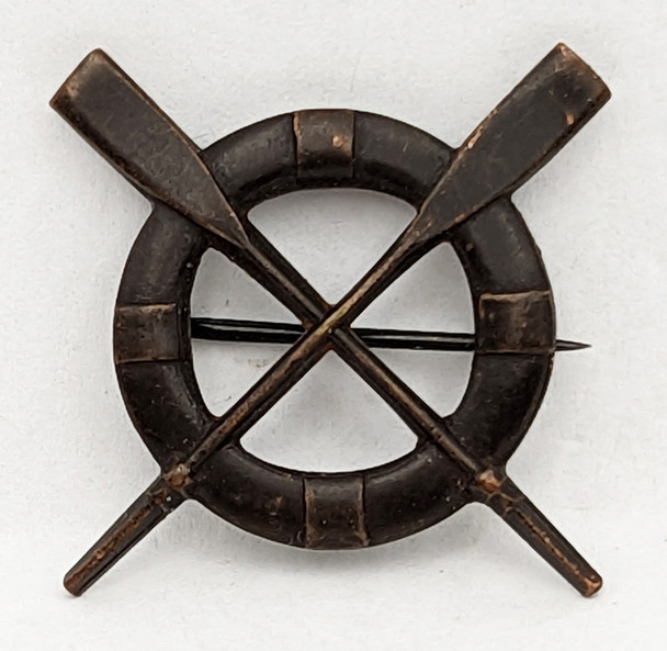 Rare WWI US Coast Guard USCG Surfman Collar Badge in Blackened Bronze