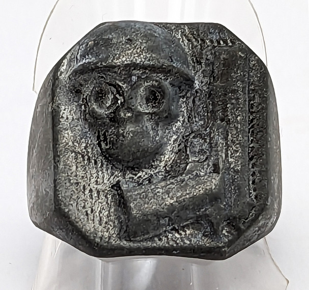 Late 1940s WWII Occupation Period German Made Ring with Colt 45 And Skull & Motorcycle Helmet Sz 11