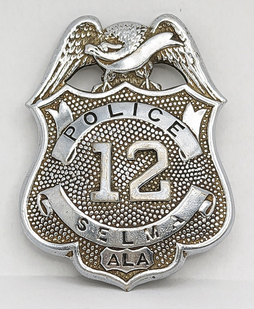 Rare 1940s-1950s Selma Alabama Police Badge #12 by SH Reese