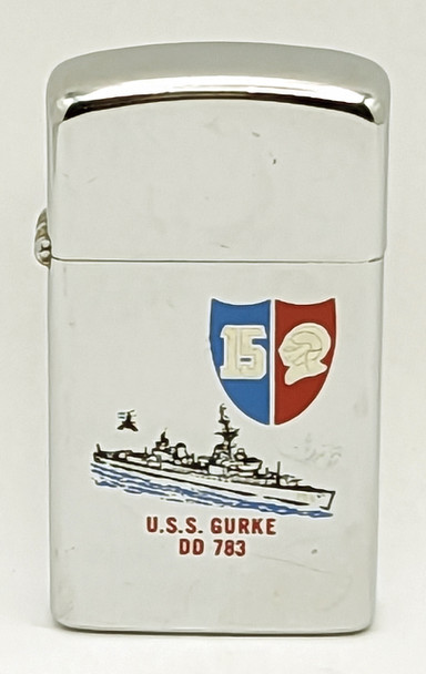 1972 Slim Zippo Fact English for USS Gurke DD 783 Saw Extensive