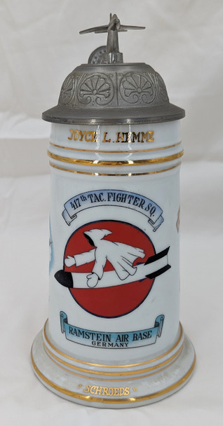 Great Ca 1960 USAF 417th Tac Ftr Sq 50th Tac Ftr Wing F-100 Lithophane Stein from Ramstein AFB