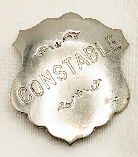 Great Old West 1880s - 1890s "Stock" Constable Shield Badge with Diagonal Title