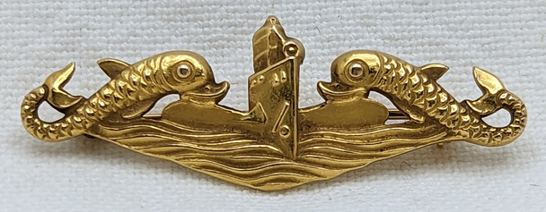 Gorgeous 10K Gold WWII USN Officer Mess Dress Submarine Dolphins Deco H&H