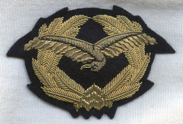 1960's Austrian Air Force Officer's Hat Badge in Bullion