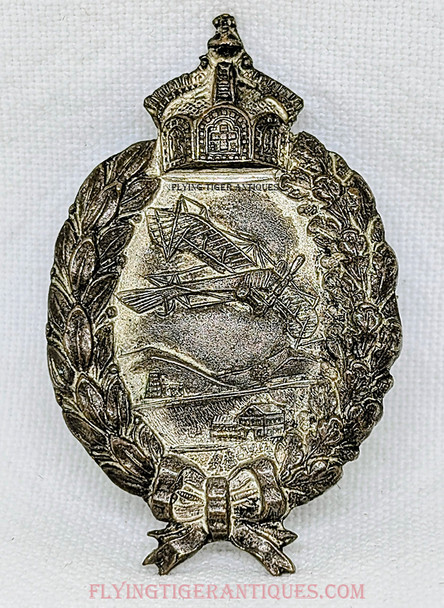 Beautiful WWI M1913 Imperial Prussian Pilot Badge Prinzen size in Silvered Bronze