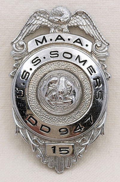Early Vietnam War ca 1964 USS Somers DD 947 MAA Master At Arms Badge #15