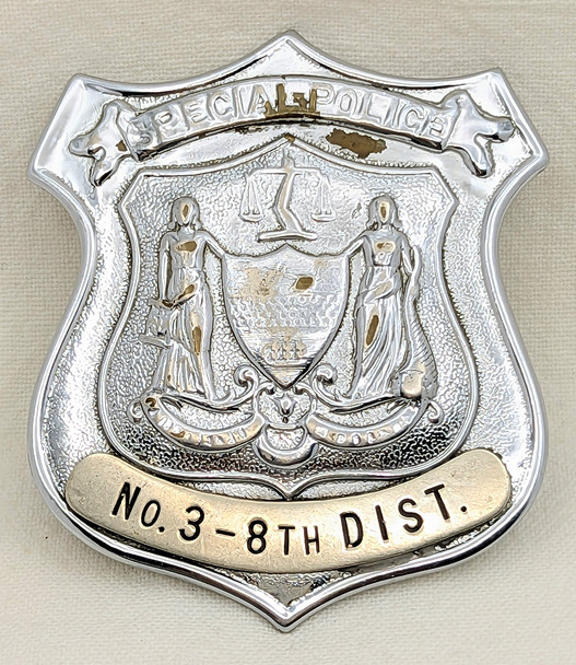 Great Old 1910s Philadelphia PA Special Police Badge No3-8th District Rare