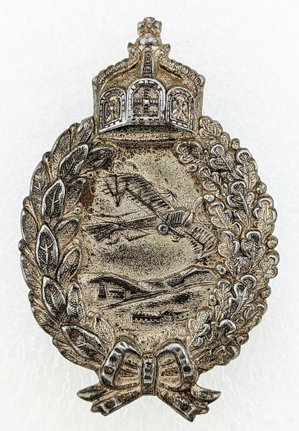 Iconic WWI Imperial Prussian M1913 "Issue" Cliche Pilot Badge in Silver Plated Steel by Juncker