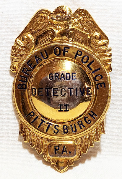 Rare 1950s Pittsburgh PA Police Grade II Detective Badge
