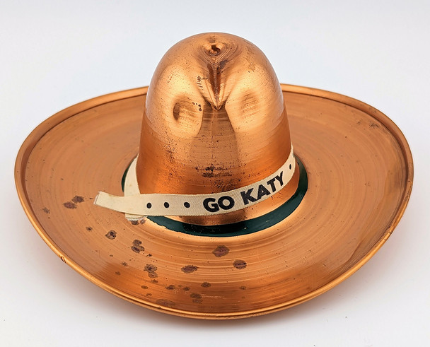 Early 1950s MKT RR Missouri Kansas Texas Railroad Lines Copper Cowboy Hat Ashtray