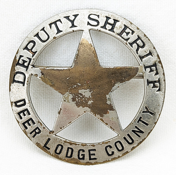 Ca 1900s - 1910s Deer Lodge Co Montana Deputy Sheriff Circle Star Badge