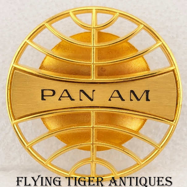 Awesome ca 1970 Pan Am Airways Stewardess Bowler Hat Badge mint in Original Bag