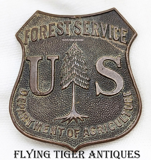 Ext Rare 1950s CLUTCH BACK US Forest Service Dept of Agriculture Fire Warden Badge