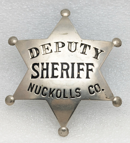 Great Old West 1900s - 1910s Nuckolls Co NE Deputy Sheriff 6-pt Star Badge