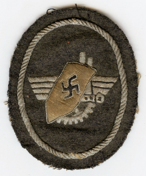 Rare WWII German Werkschutz Factory Guard Officer Leader Sleeve Badge in Bullion