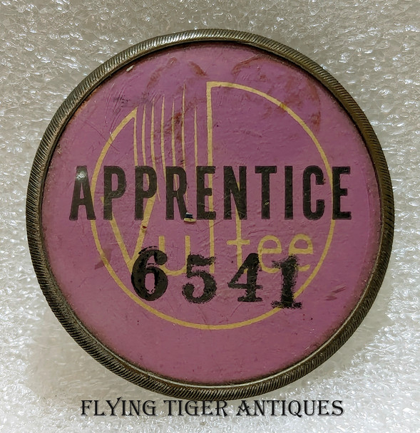 Rare ca 1940 Vultee Aircraft Worker Badge Apprentice 6541