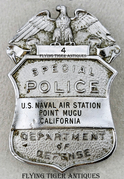 1970s Naval Air Station NAS Point Mugu Dept of Def Special Police Badge #4