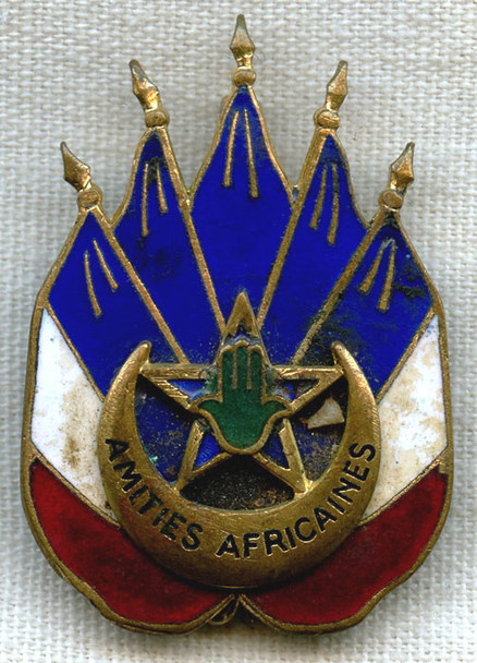 1930s Amities Africaines Insigne/African Friendships Colonial VeteransÕ Organization Badge