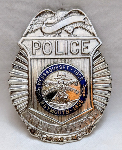 1970s-1980s Weymouth Massachusetts Police Badge