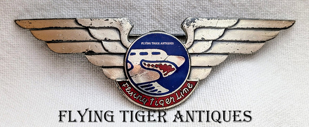Great Early 1950s Flying tiger Line First Offer Pilot Wing 2nd Issue in Sterling by Balfour