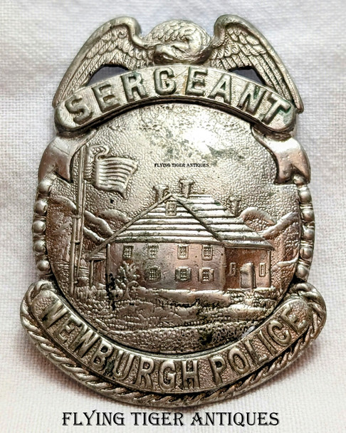 Beautiful 1880s-1890s Newburgh NY Police Sergeant Badge by S. A. French