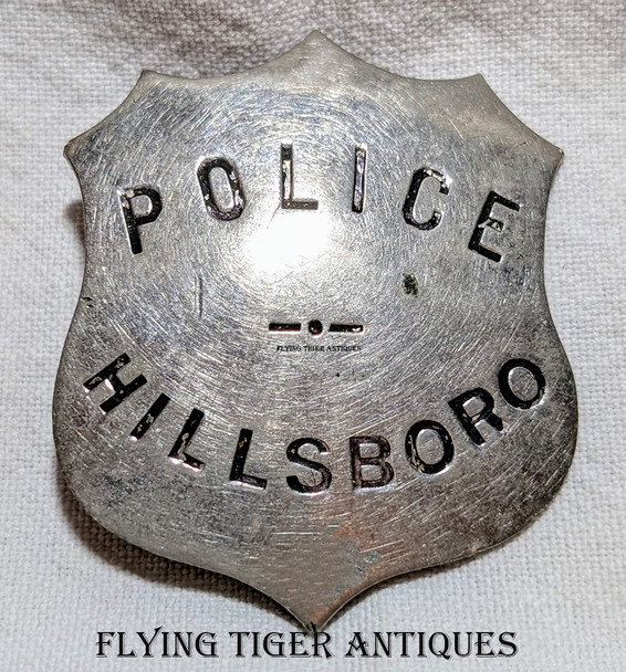 Great Old 1910s Old West Hillsboro Texas Police Badge by CD Reese