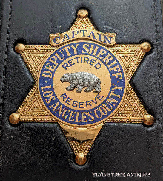 Early 60s Los Angeles CA Reserve Captain Retired Wallet Badge by Entenmann with Documents & Paper