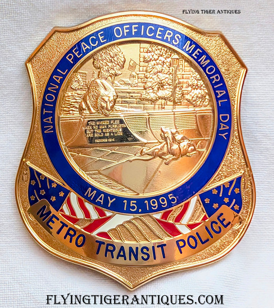 1995 Metro DC Transit Police Nat. Peace Officers Memorial Day Comm. Badge # 495 by Blackinton