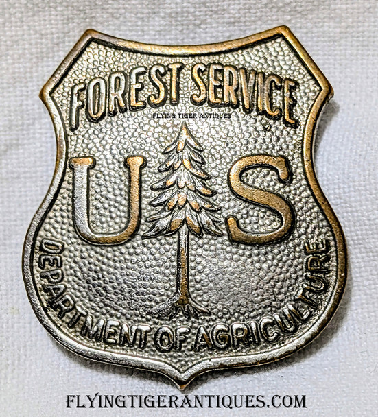 1930s US Dept of Agriculture Forest Service Ranger Badge in Short-Lived Nickel Finish by Metal Arts