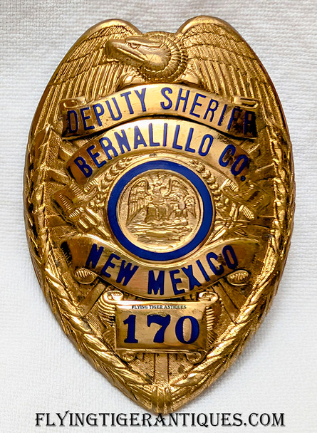 Beautiful 1940s-1950s Bernalillo Co NM Deputy Sheriff Badge # 170 by LAS&SCO