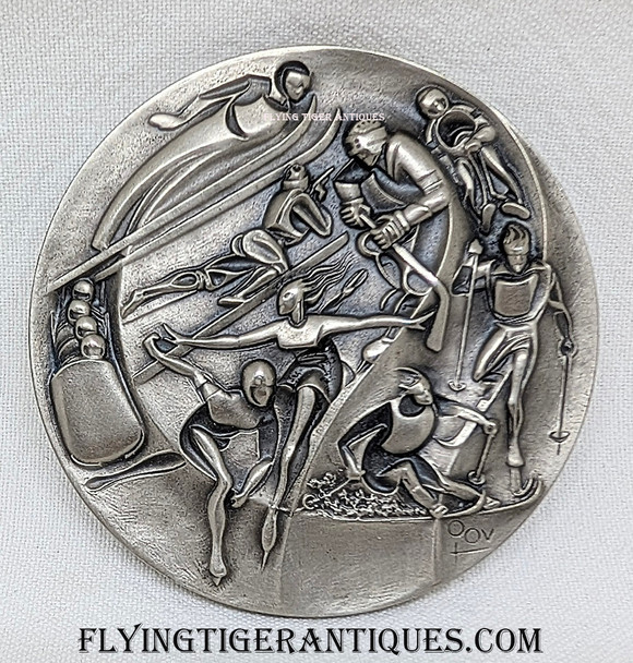 1980 Lake Placid XIII Winter Olympic Games Nickeled-Siver Participate Medal in Case of Issue