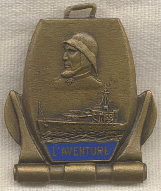 1945-1951 French Badge by Augis for the Ship "Adventure"/Insigne Pour Patrouilleur L'Aventure