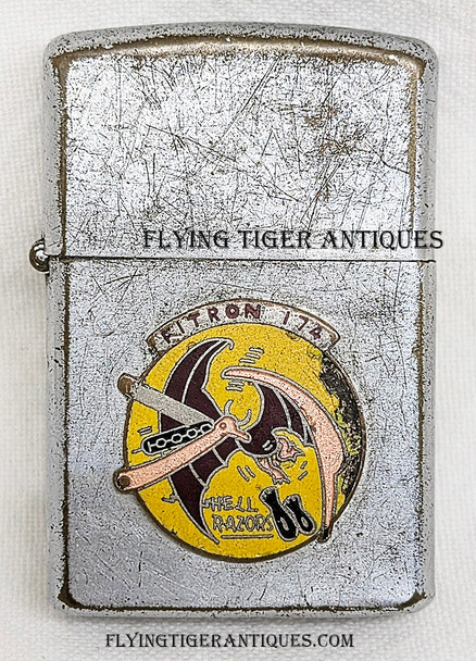 Great Salty Korean War USN VF-174 FITRON-174 Lighter by Vulcan w / Zippo Guts