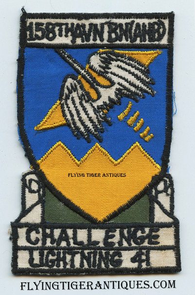 Late 1960’s Vietnam War Nam Made 158th Aviation BN (Asslt Hel BN) Pocket Patch