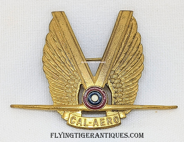 Great WWII CAL_AERO Academy Flight Instructor Hat Badge