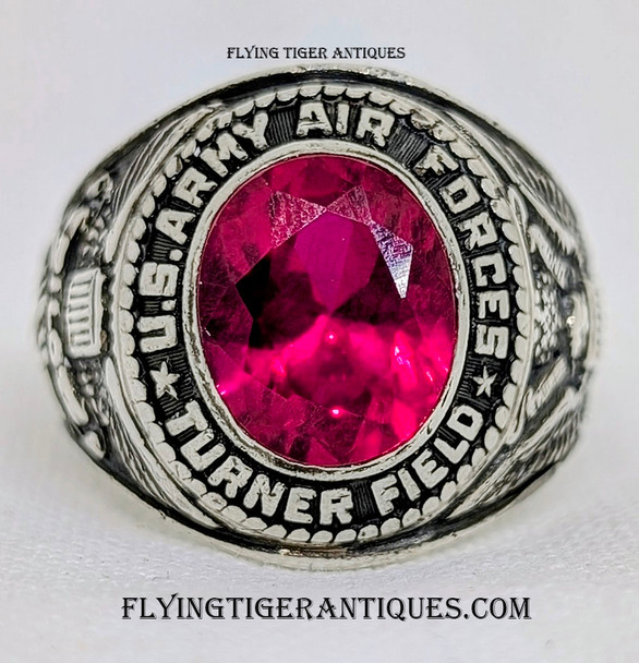 Beautiful WWII USAAF Turner Field Pilot Graduation Ring in Sterling by Herf-Jones