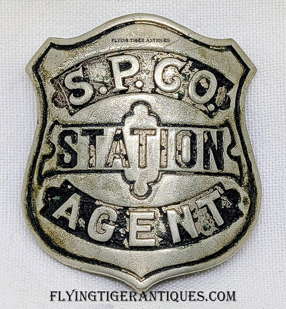 Great 1880’s – 1890’s Southern Pacific Company (Railroad) Station Agent Badge Old West